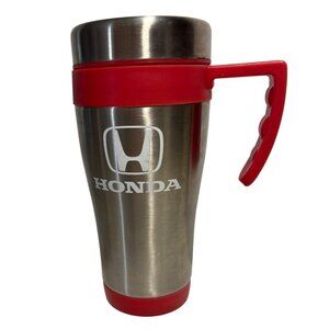 Honda Travel Mug Stainless Steel With Red Plastic Handle & Lid